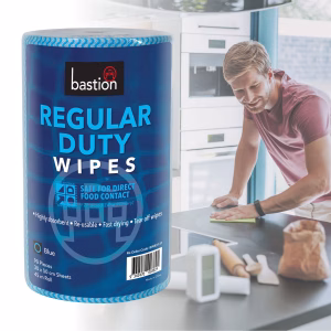 Bastion Regular Duty Reusable Wipes 45m - 90 Sheet Roll/Carton
